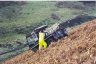  - Not a post driver but simply an illustration of fencing material being laid out with my own outfit, deep in the heart of the Cheviot hills.  You need your wits about you when working in country like this - I elected to drive and my colleague chose the safer option!